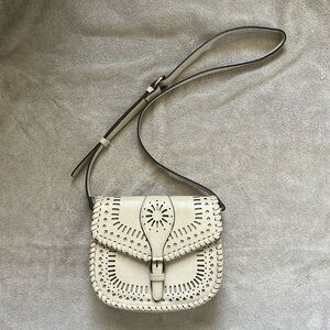 Beige cross body bag
